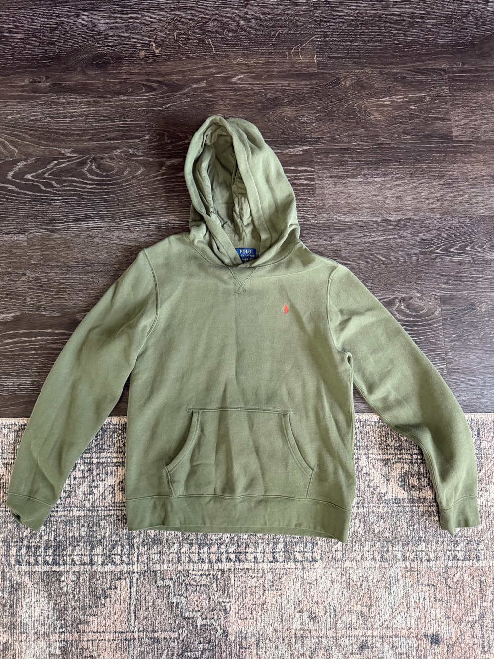 Polo Ralph Lauren Boys Fleece Pullover Hoodie Olive Green
